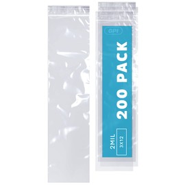 Bolsas de incienso de plástico transparente con cierre ziplock – Paquete de 200 bolsas de polietileno resistentes y duraderas con cierre de cremallera superior resellable para viajes, almacenamiento, embalaje y envío.