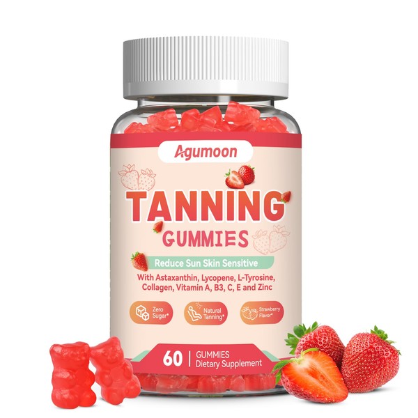 Tanning Gummies for Women and Men, Self Tan Supplement with