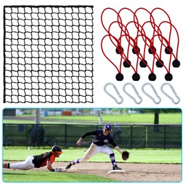 Baseball Net - 10Ft,15Ft,20Ft,25Ft,30Ft Basketball Net Perfect for Baseball, Soccer, Basketball, Lacrosse & More - Versatile Outdoor & Indoor Backstop Netting (15 x 15 FT, Black)