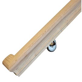 G&T Wood Products Solid Red Oak Handrail Kit with Wall Returns and Wall Mount Brackets (Matching Screws Included). 6010 Profile Unfinished. Indoor Use Only. (7 Ft, Black)