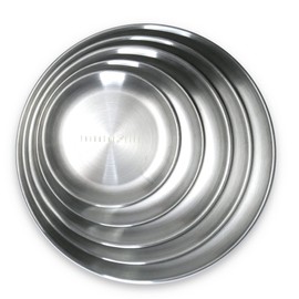 Ciathelife Stainless Steel Tableware Plates, Bowls, Cutlery, Dinnerware Set, Plates, Set of 5