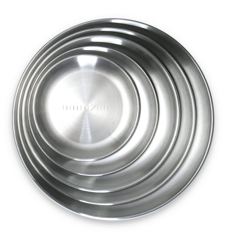 Ciathelife Stainless Steel Tableware Plates, Bowls, Cutlery, Dinnerware Set, Plates,