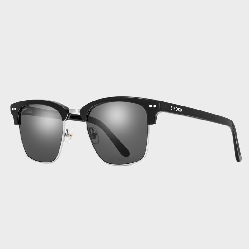 SIROKO - Bronx Metal Sunglasses - Black, Black, One Size,