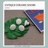 Auvotuis 10Pcs 34mm/ 1.34inch Retro Ceramic Cabinet knobs Antique Round