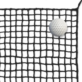 EMEKIAN Black Polyester Golf Practice Fence Net, Heavy Duty Golf Ball Barrier Net, Indoor Outdoor Portable Golf Seine Net, Golf Batting Net, Adjustable Protective Net for Backyard, 10 Ft x 30 Ft