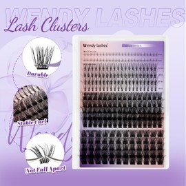 Lash Clusters Spikes Individual Lashes Multi-type Mixed DIY Eyelash Extension：Bottom Lashes,7D Wispy Spikes Fans,C3+C9 Volume Lash Extension for Self Application at Home