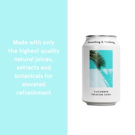 Something & Nothing Flavoured Sparkling Water - Lightly Carbonated, Full Flavoured with Added Grape & Lemon Juice | Vegan & Low Calorie Soda | 355ml Cans, Pack of 12 (Cucumber)