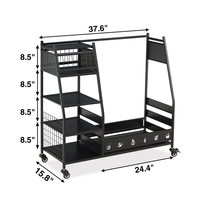 Lauren&Harold Golf Bag Organizer - Fits 2 Bags, Clubs &