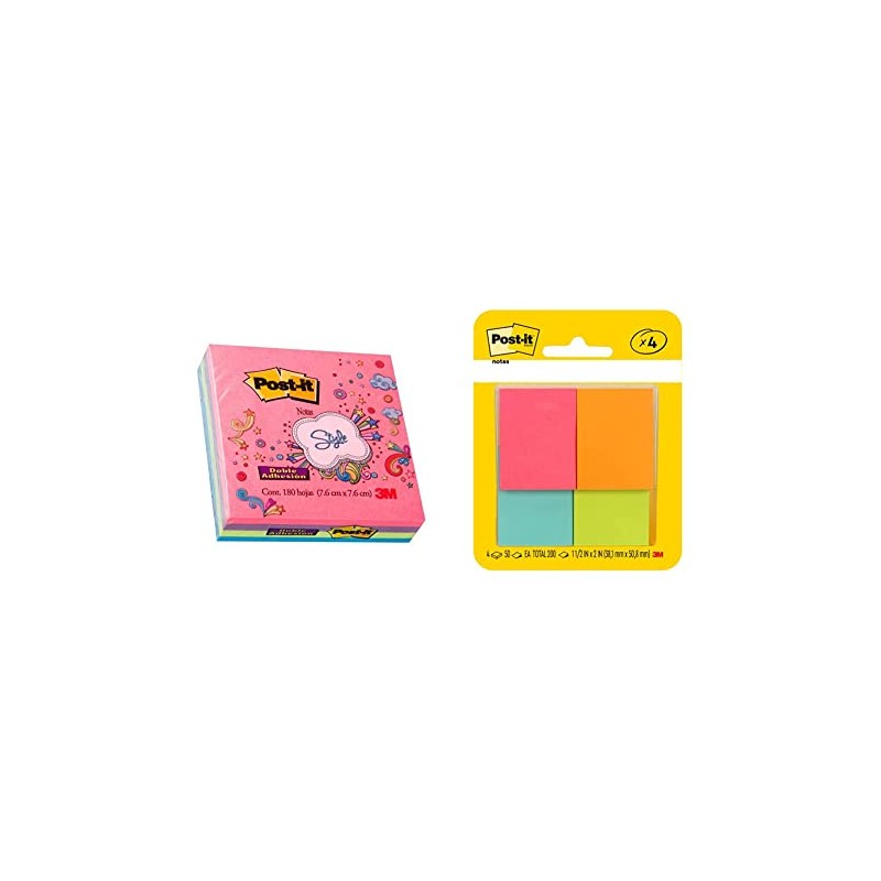 3M Post It Notas Adhesivas Style Hojas + 3M Post-it