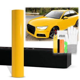 20"x60" (1.6FTx5FT) PPF Paint Protection Film Gloss Sunflower Yellow Self Healing Auto Bra Vinyl Wrap Invisible Scratches Shield Sheet DIY with Tool Kit