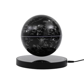 Magnetic Levitation Rotating Globe 6 Inch 5W Levitating Floating Globe with LED Light 16 Colors World Globes for Bedroom Living Rooms Study Room Classrooms Office, Black