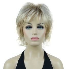 Lydell Short Layered Shaggy Wavy Full Synthetic Wigs (R27-613 Blonde Mix)