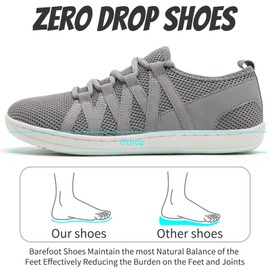 VLHGCG Womens Barefoot Minimalist Shoes Barefoot Trainers Toe Box and Zero Drop Sole Sneakers Lightweight and Breathable White Size UK9.5