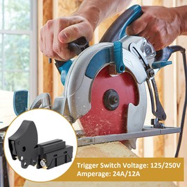 Fugedox L50 Trigger Switch 24/12A-125/250V Replaces Makita 651172-0, 651121-7, 651168-1, for 5007S Circular Saw, 5007NB Circular Saw, 5008NB Circular Saw, GA5010, GA6010