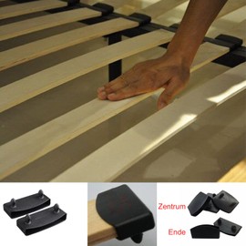 SmaUnicorn 54 mm, 20 pieces, slatted frame brackets, black, side brackets, plastic bed slat holder sets (54 mm x 9 mm inside) for beds connection accessories, end caps, 20 pieces