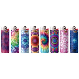 BIC Special Edition Psychedelic Patterns Series Maxi Pocket Lighters, Set of 8 Lighters