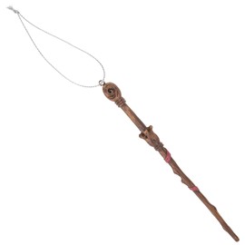 Cottage Garden Woodgrain Crown 6.25 inch Resin Collectible Witch Wizard Magic Wand Ornament