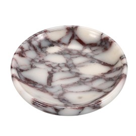 GUSHBIN Round Jewelry Tray Natural Marble Serving Tray for Earring Necklace Display Holder Decorative Dish for Vanity Bathroom Entryway, 5.5 Inch