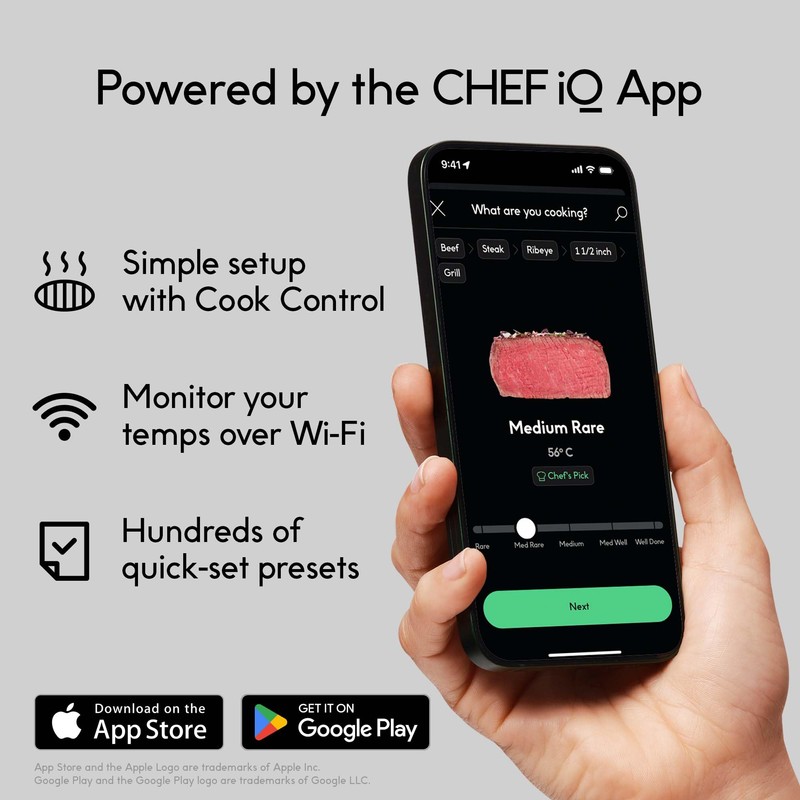 CHEF iQ Sense Smart Wireless Meat Thermometer with 2 Ultra-Thin