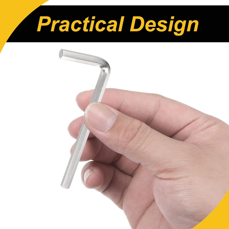 WorkBless 2 Pcs 6mm Hex Key Wrench l Shaped CR-V