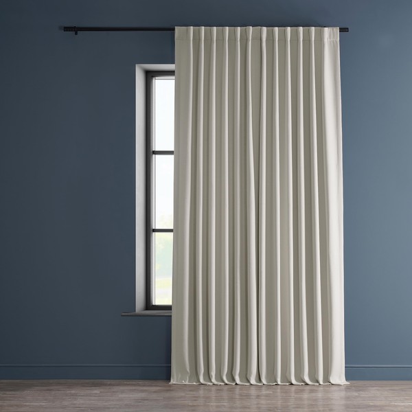 HPD Half Price Drapes Faux Linen Room Darkening Curtains - 96 Inches Long Extra Wide Luxury Linen Curtains for Bedroom & Living Room (1 Panel), 100W X 96L, Birch