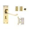 Golden Grace Victorian Scroll Polished Brass Bathroom Door Handles +