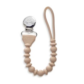 Itzy Ritzy Clip de silicona para chupete; correa de chupete de silicona 100% de grado alimenticio con clip que mantiene chupetes, mordedores y juguetes pequeños en su lugar; cuenta con diseño de una