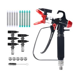 AEROPRO Tools Airless Paint Sprayer Gun with 5 Spray Tips & 10 Filters,3600PSI High Pressure Swivel Joint Airless Spray Gun kit for Home,Interior and Exterior Walls,Doors,Fences (Black)