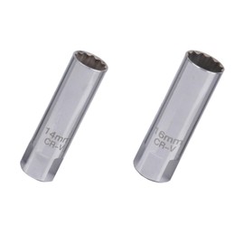 LeTradeJP スパークプラグソケットレンチ 2点セット 14mm+16mm 磁気ジ ジョイントユニバーサルソケット 12角薄壁 3/8挿入角 輸入車等のプラグ交換用