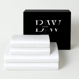 Briarwood Home® 100% Organic Cotton Sateen Weave Sheet Set – Soft & Smooth, Breathable, Cooling & Moisture-Wicking – Deep Pocket Bed Sheets – Hotel-Quality Comfort (White/King)