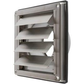 Repa Market 5" Inch Stainless Steel Exhaust Vent with Louvers - Rubber Gasket Seal - Wall Mount Duct Cover - Kitchen, Garage Outdoor Exhaust Cap - Metal Dryer and Range Hood Grille for HVAC Systems