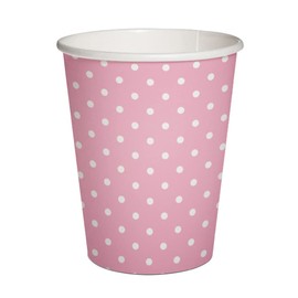 Eco Paper Cup 0.25l Special Day Light Pink Birthday Party Strong 100% Biodegradable Plastic Free Disposable Tableware Dinnerware Cups Party Supplies For Garden Picnics FSC Certified - (Pack of 10)