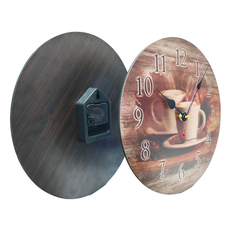 YOAI MDF Wooden Wall Clock Without Ticking Noises Silent Round