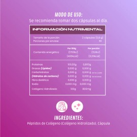 Colágeno Hidrolizado Sabor Bdm Lab 180 Cápsulas Libre Gluten