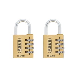 ABUS 165-40 Combination Lock Set of 2, Brass Lock with Individually Adjustable Combination, Suitcase Lock / Locker Lock - ABUS Security Level 4