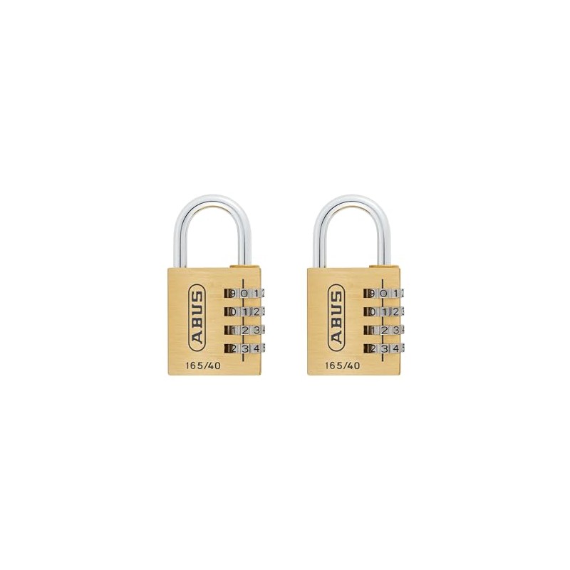 ABUS 165-40 Combination Lock Set of 2, Brass Lock with