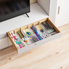 Yieach 8 Pack Acrylic Drawer Dividers for Clothes,3.2 Inch Shallow Dividers for Drawers -Expandable from 12.3"-17"-Plastic Plastic Drawer Dividers for Dresser,Baby Clothing,Underwear,Kitchen or Office