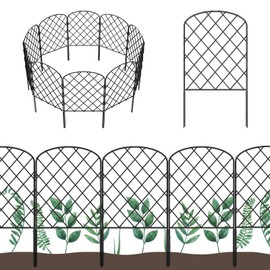 OUSHENG 25 Pack Decorative Garden Fence, Total 27ft(L) x 24in(H) Animal Barrier Border, Rustproof Metal Wire Section Edging Fencing Panel for Outdoor Patio Garden Yard, Arched