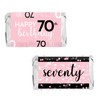 DISTINCTIVS Pink, Black, and White 70th Birthday Party Mini Candy