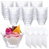 72 Pcs 5oz Ice Cream Bowls and Spoons Set Clear