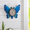 Evergreen Butterfly Outdoor Wall Thermometer, Blue