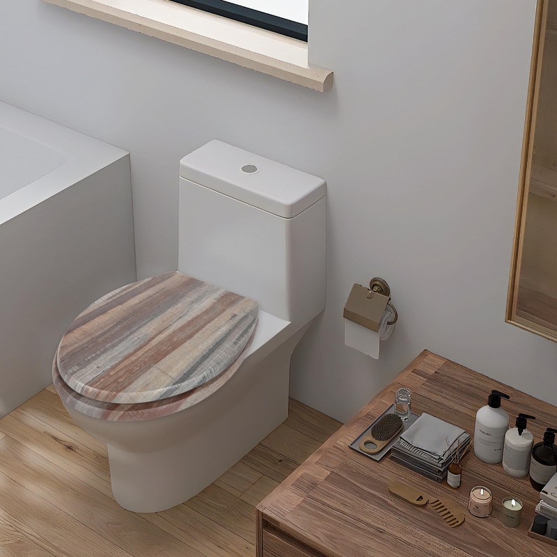 Angol Shiold Round Toilet Seat Molded Wood Toilet Seat with