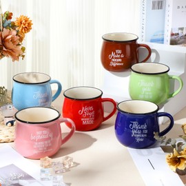 Tioncy 12 Pcs 14oz Thank You Gift Mugs Thanksgiving Appreciation Gift for Women Men Teacher Christmas Gift Inspirational Mugs Gift for Employee Coworkers Retirement Nurses Volunteer Assistant