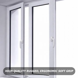 HOMURY Set of 4 Aluminium Window Handles: Lockable Window Handle, Safety Window Handle, Solid Aluminium Handle with 8 Screws for Windows, Patio Doors and Balcony Doors (White)