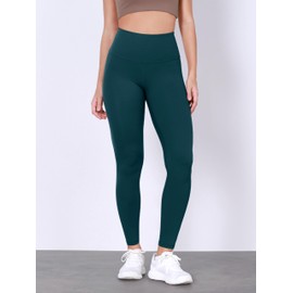 ODODOS Body-Hugging Full Length Workout Leggings with Back Pocket for Women, 28" High Waist Yoga Pants, Forest Teal, Medium