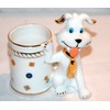 Porcelain Puppy Dog Wearing a Tie Kitchen Toothpick Holder
