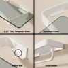 Danpoo 16-Inch White Floating Bathroom Shelves with Towel Bar， Clear
