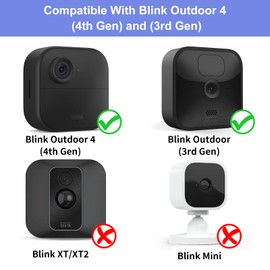 Wall Mount for Blink Outdoor 4 (4th Gen) and Blink Outdoor (3rd Gen), 4 Pack Weatherproof Protective Housing and 360 Degree Adjustable Mount with Sync Module 2 Mount (Blink Camera Not Included, Black)