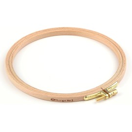 Nurge 6Inch, 7Inch and 8 Inch (1 Piece of Each Size) Premium Beech Wood Gold Clasp Embroidery Hoop 8mm/0.3" Thickness (3 Pcs Bundle Set 6/7/8")