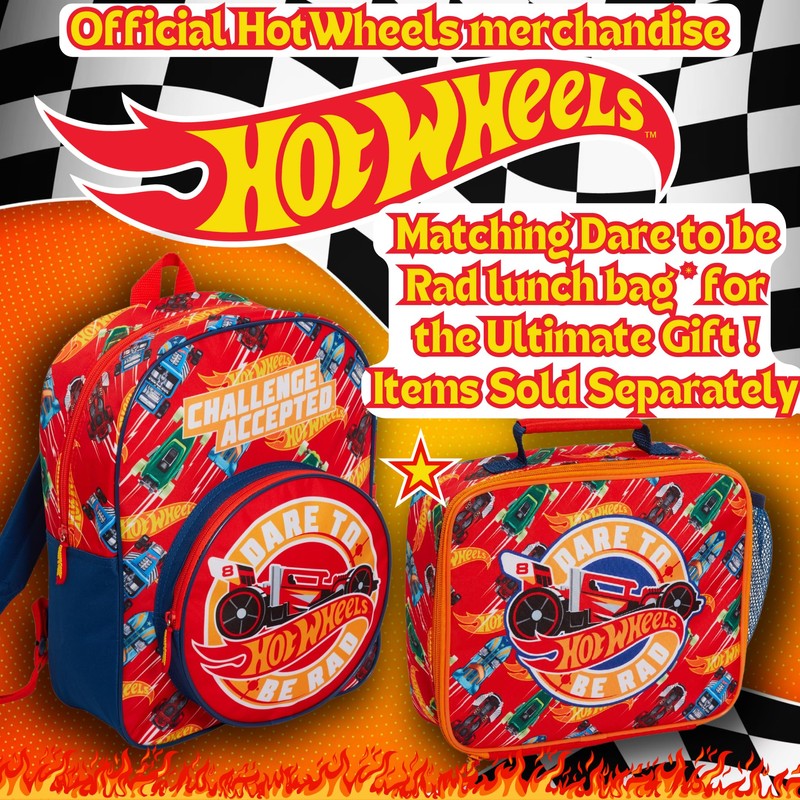 Hot Wheels Backpack For Kids Large Cars School Travel Sports